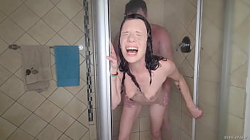 Fucking A Petite Milf In The Shower, Cum In Pussy free video